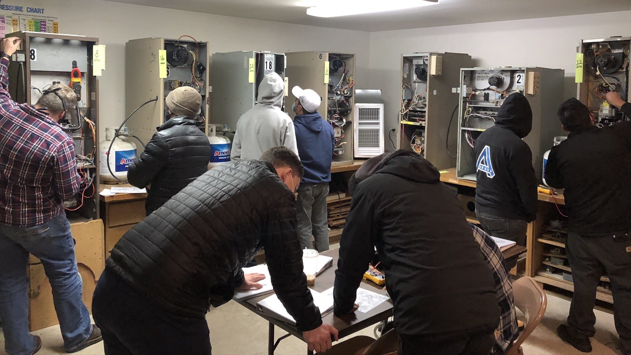 Wide-angle HVAC training floor